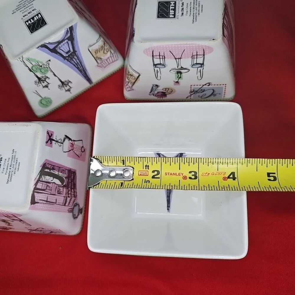 Paris Sauce Bowls French Boutique Chic Romance Nut Candy Snack Appetizer Set